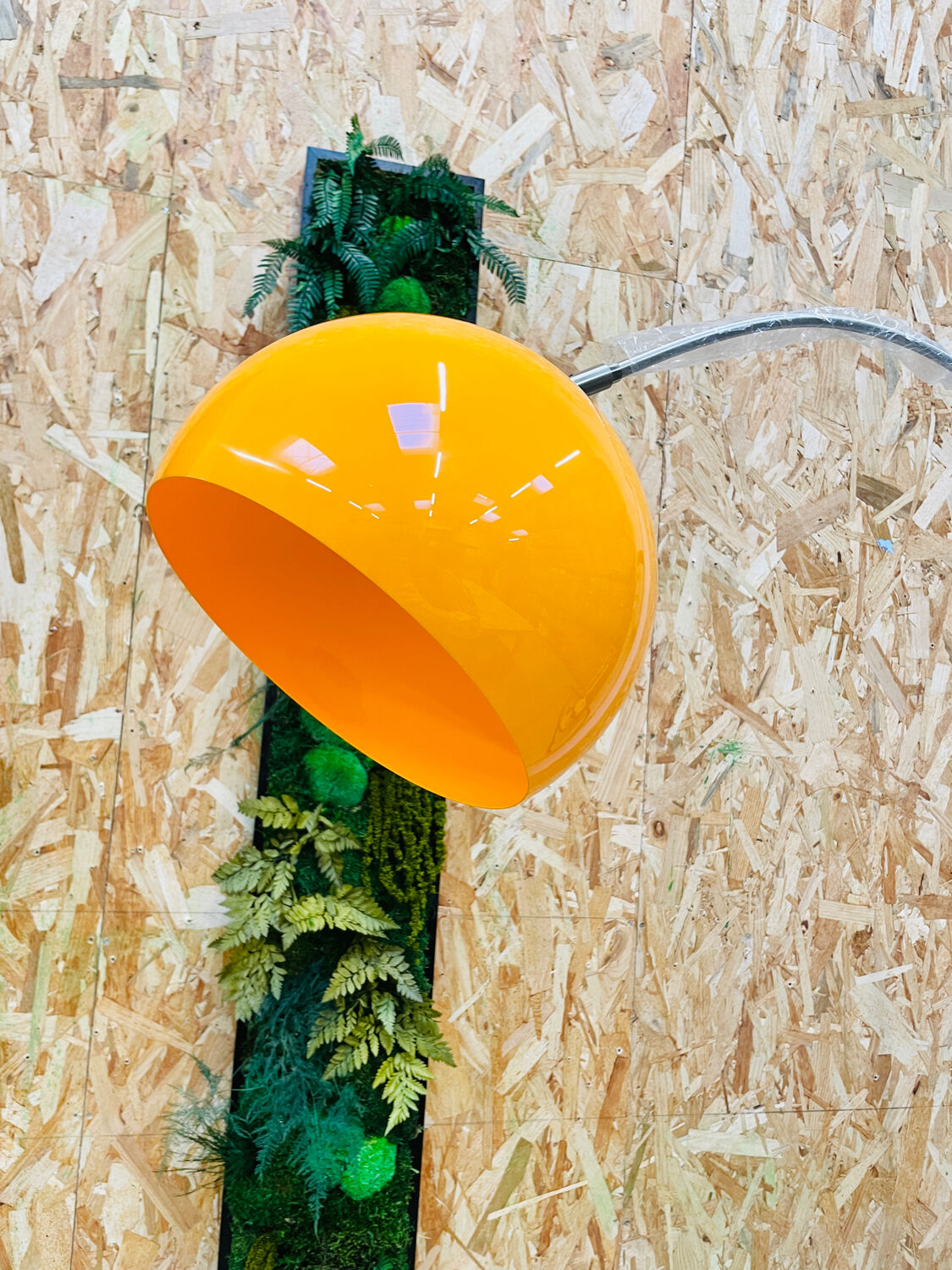 Orange round floor lamp