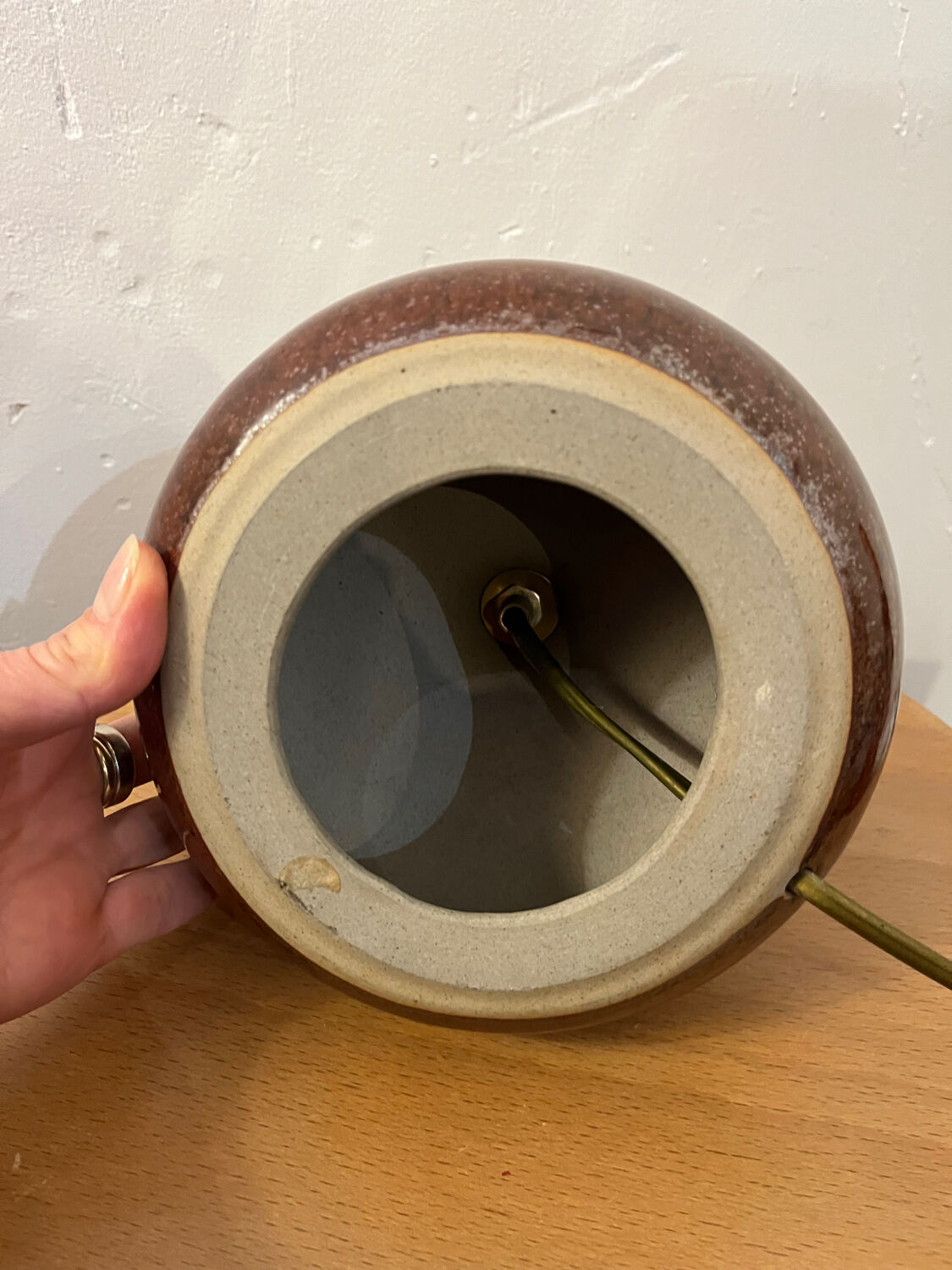 Vintage stoneware floor lamp