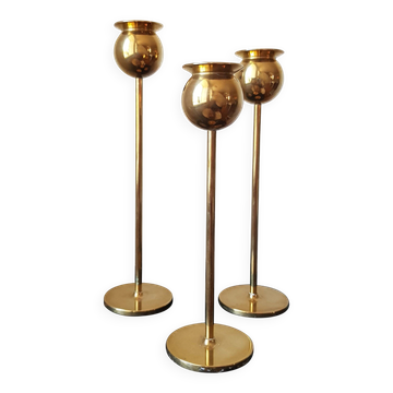Pierre Forssell, Tulip chandeliers, brass, Skultuna, Scandinavian Modern