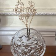 Soliflore bloc de verre allemand vintage