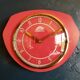 Vintage formica clock silent wall clock "FFR crimson red"