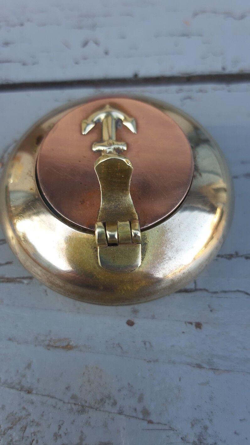 brass and copper navy ink ashtray