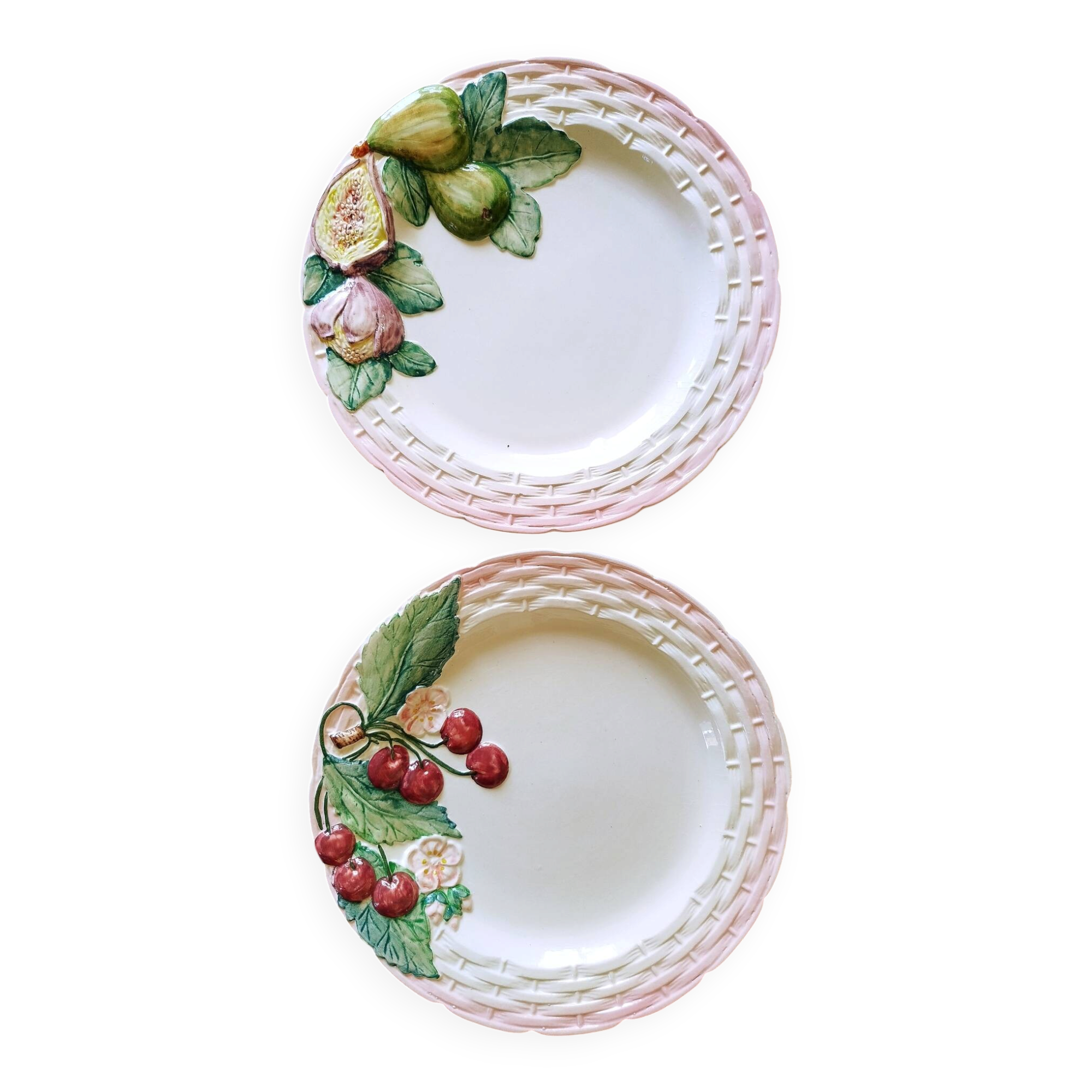 Duo d'assiettes italiennes en barbotine 