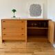 Large oak sideboard, Scandinavian design - 3 drawers and 2 doors.