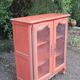 Buffet vitrine rouge terracota