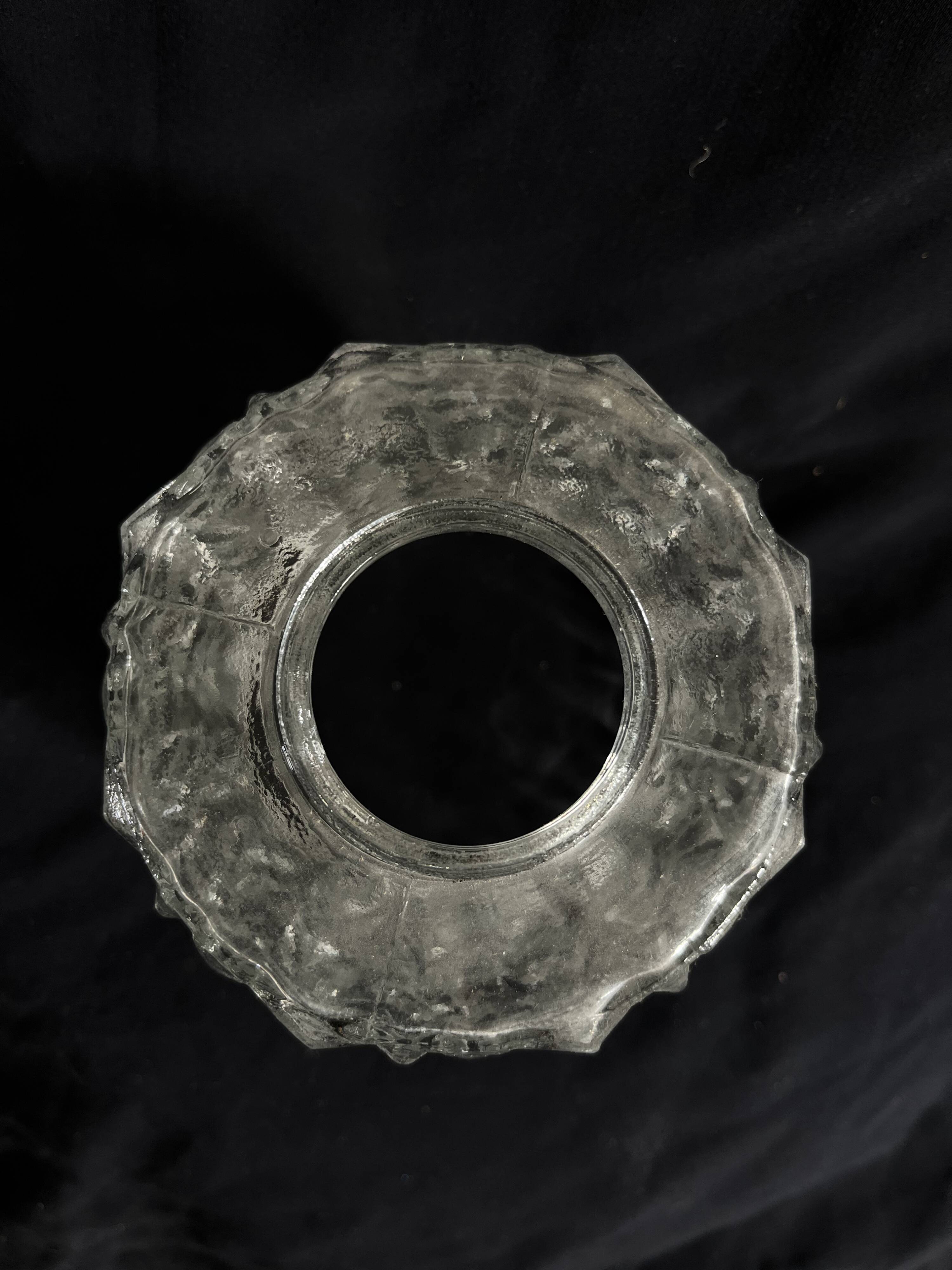 Small cylindrical molded glass pendant light