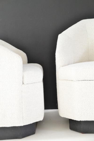 Pair of armchairs hexagonal shape year 70