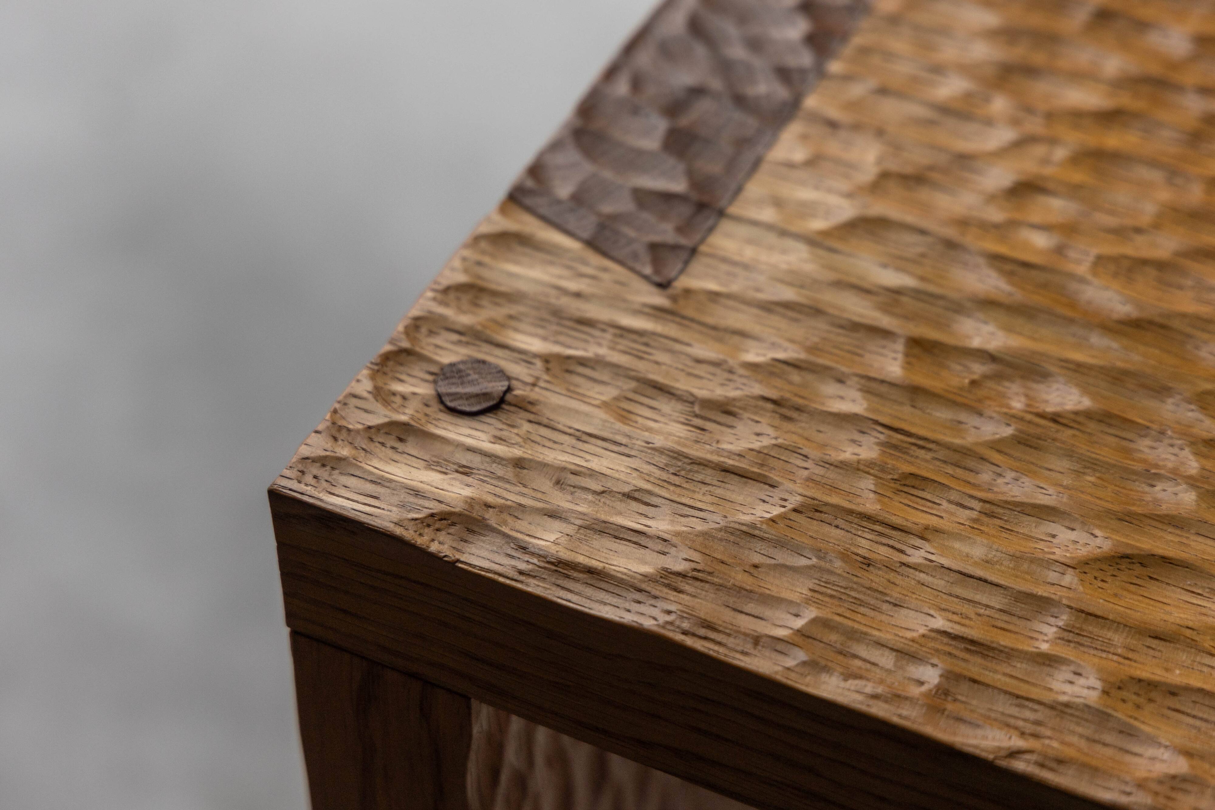Hand-carved oak console table, France, early 21st century