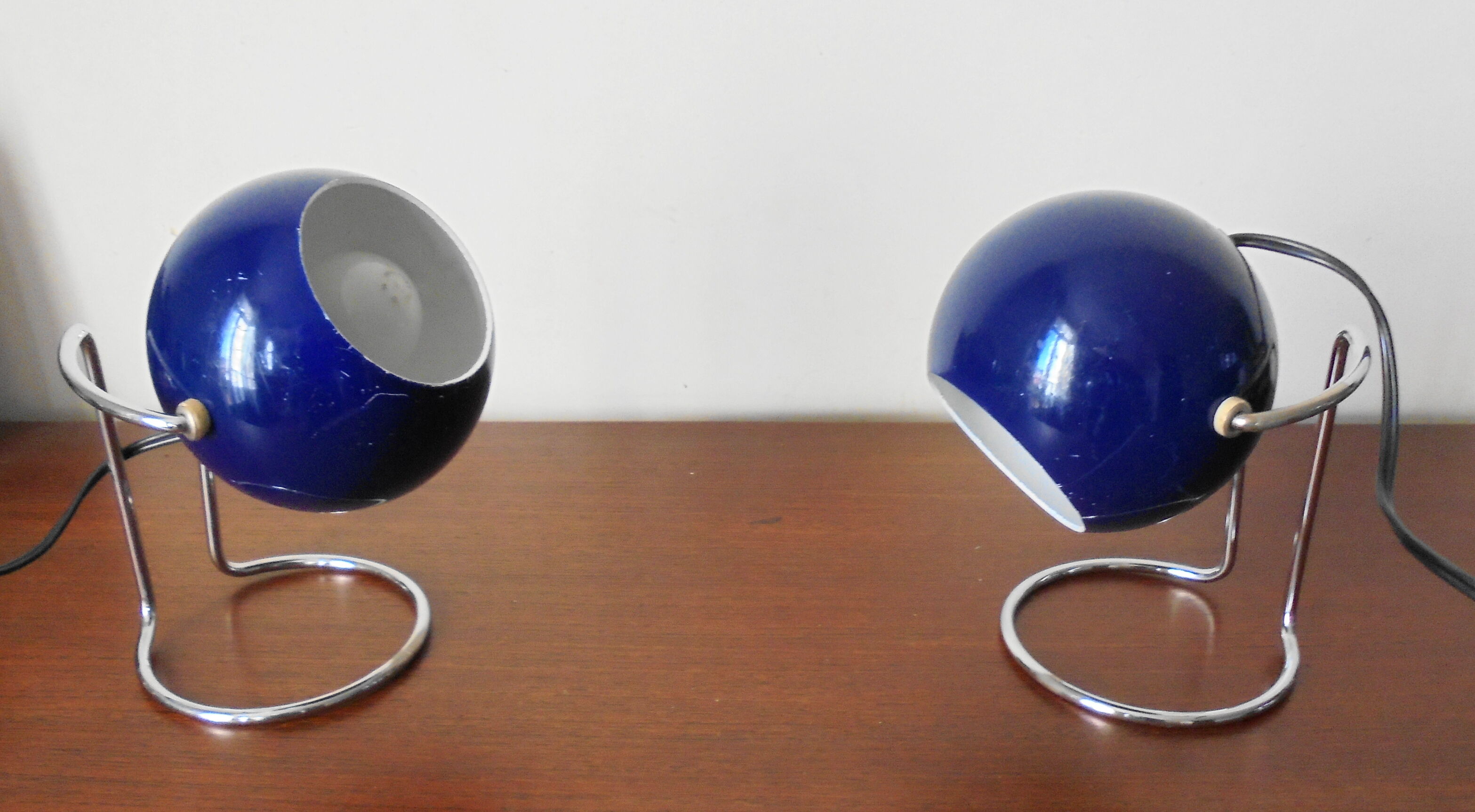 Pair of Eyeball bedside lamps from the 70s