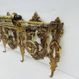 Bronze Coat Rack and Wall Shelf, Vintage, Louis XV Style