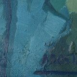 Deux pêcheurs - huile d'influence cubiste - josé ramon arostegui