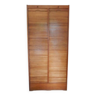 Double wooden curtain file cabinet