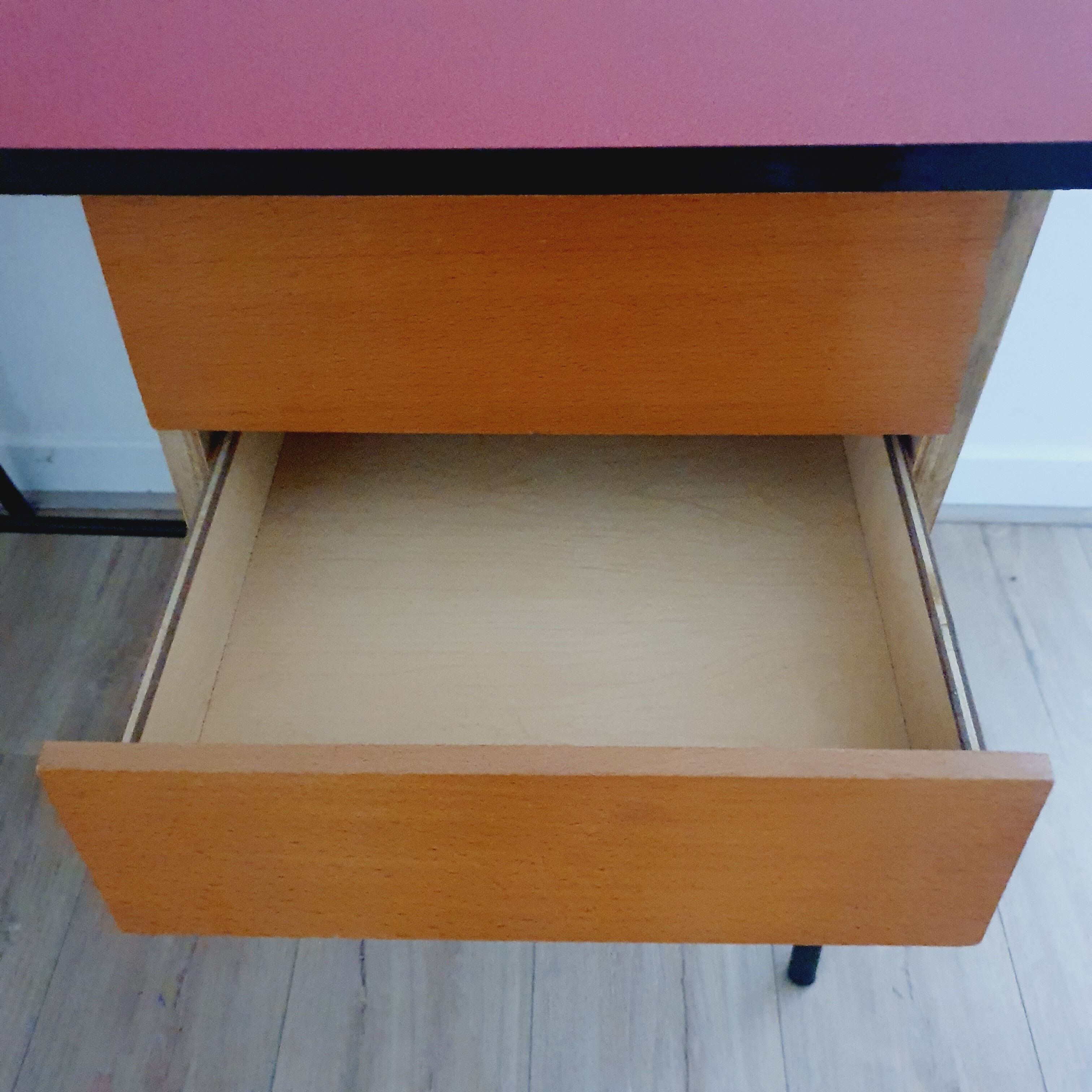 Vintage desk in red formica