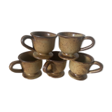 5 stoneware cups