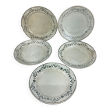 5 Assiettes plates anciennes Badonviller france