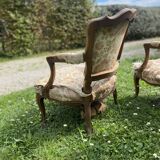 Paire de cabriolets louis xv