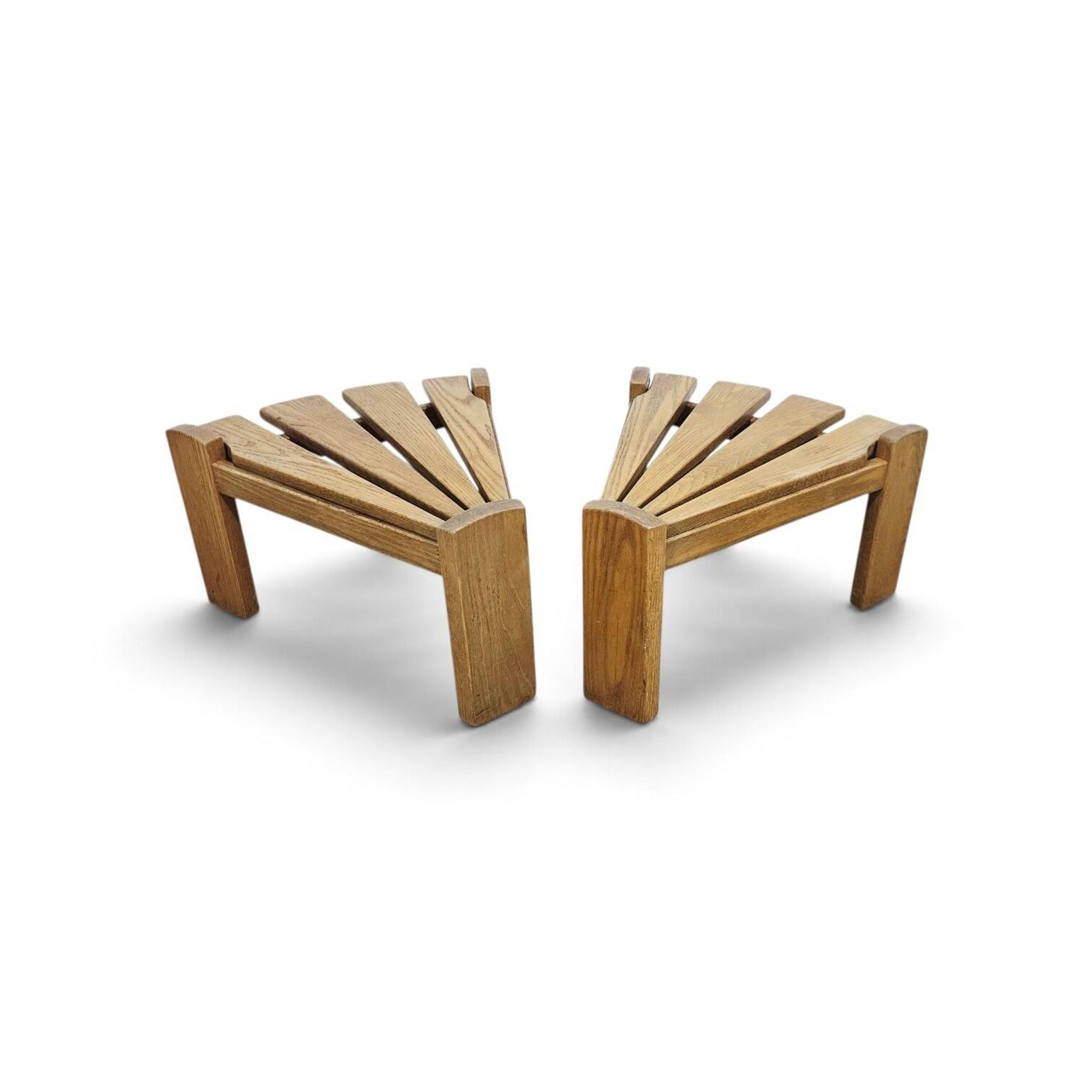 Set of two modular/side tables, Dittman, oak, Netherlands, 1970s.