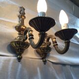 Pair of bronze applique 1 light