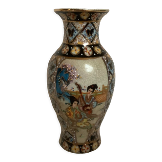 Chinese vase painted in relief