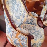 Paire de fauteuil gondole fin XIX ème en acajou