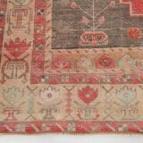 Tapis vintage rouge classique et bordé 5 x 9, 146 x 267 cm