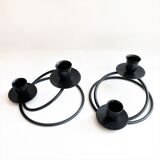 Pair of candlesticks candlesticks black wrought iron