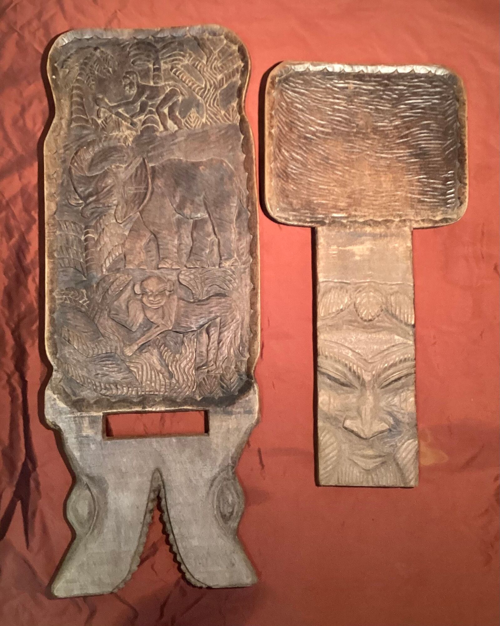 African carved wooden stool works around the 1940s