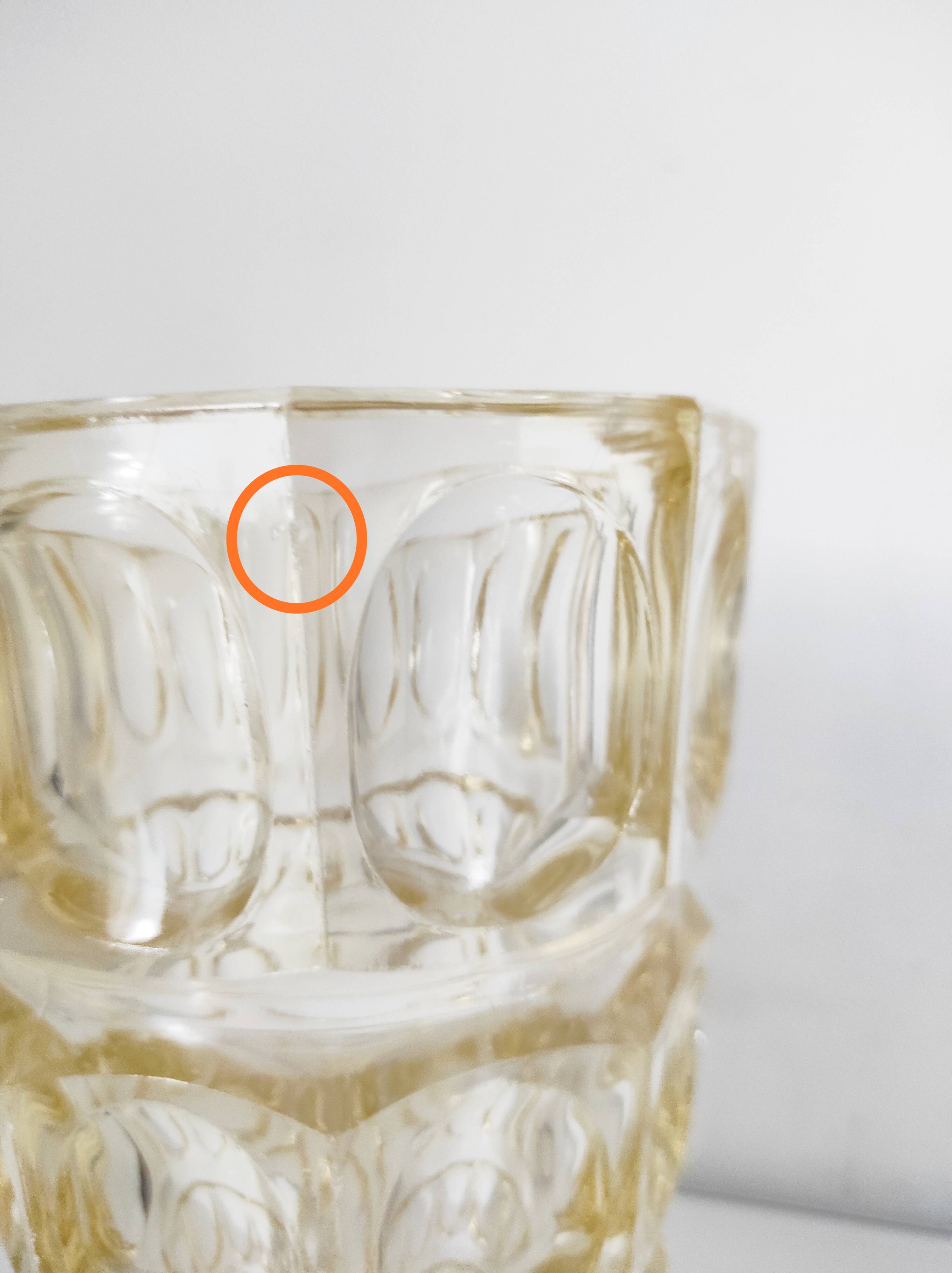 Yellow glass vase by Josef Hoffman for Moser