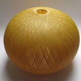Atomic yellow spun fiberglass hanging lamp, early 1960
