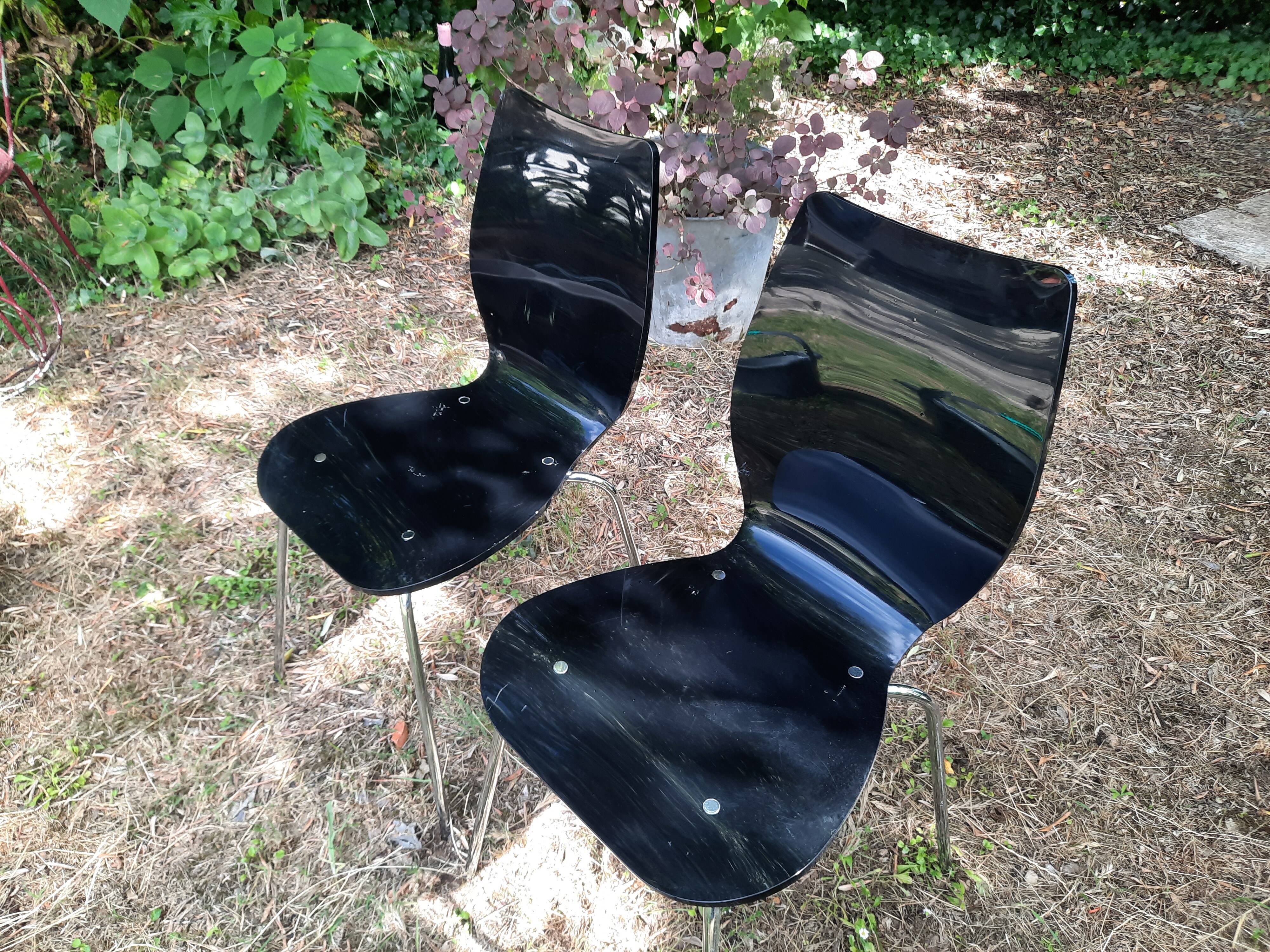 Lot de 2 chaises plexiglas vintage