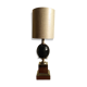 Lamp pineapple black glass and gold metal 1970
