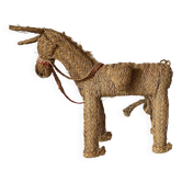 Braided straw donkey, popular art Spain, 1970s