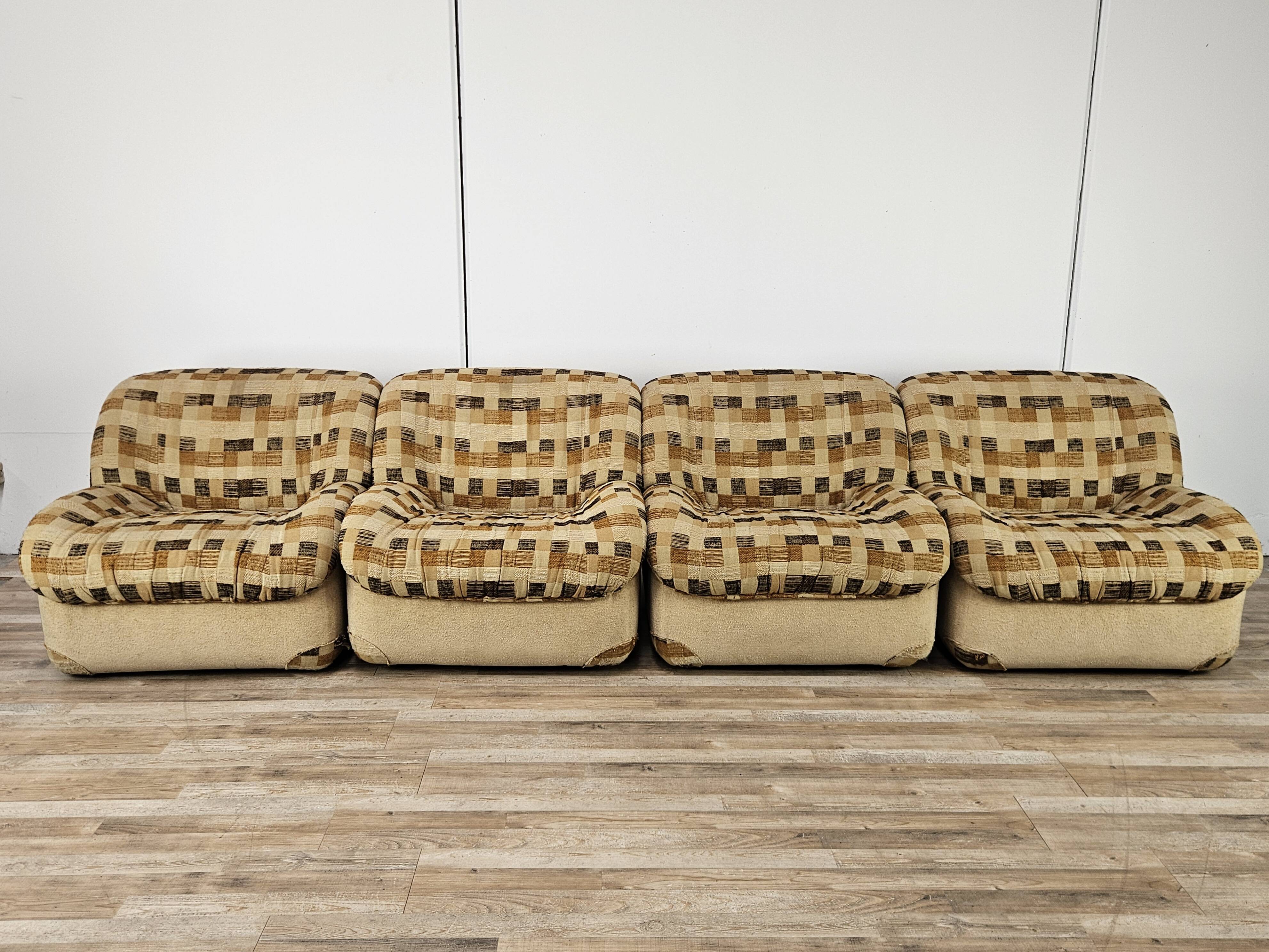 Modular fabric armchairs from the 1970s