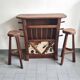 1970s vintage brutalist bar and stools