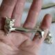 6 metal knife holders, cat theme.