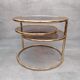 Table basse laiton 3 niveaux pivotants des années 1970 style de Milo Baughman Italie