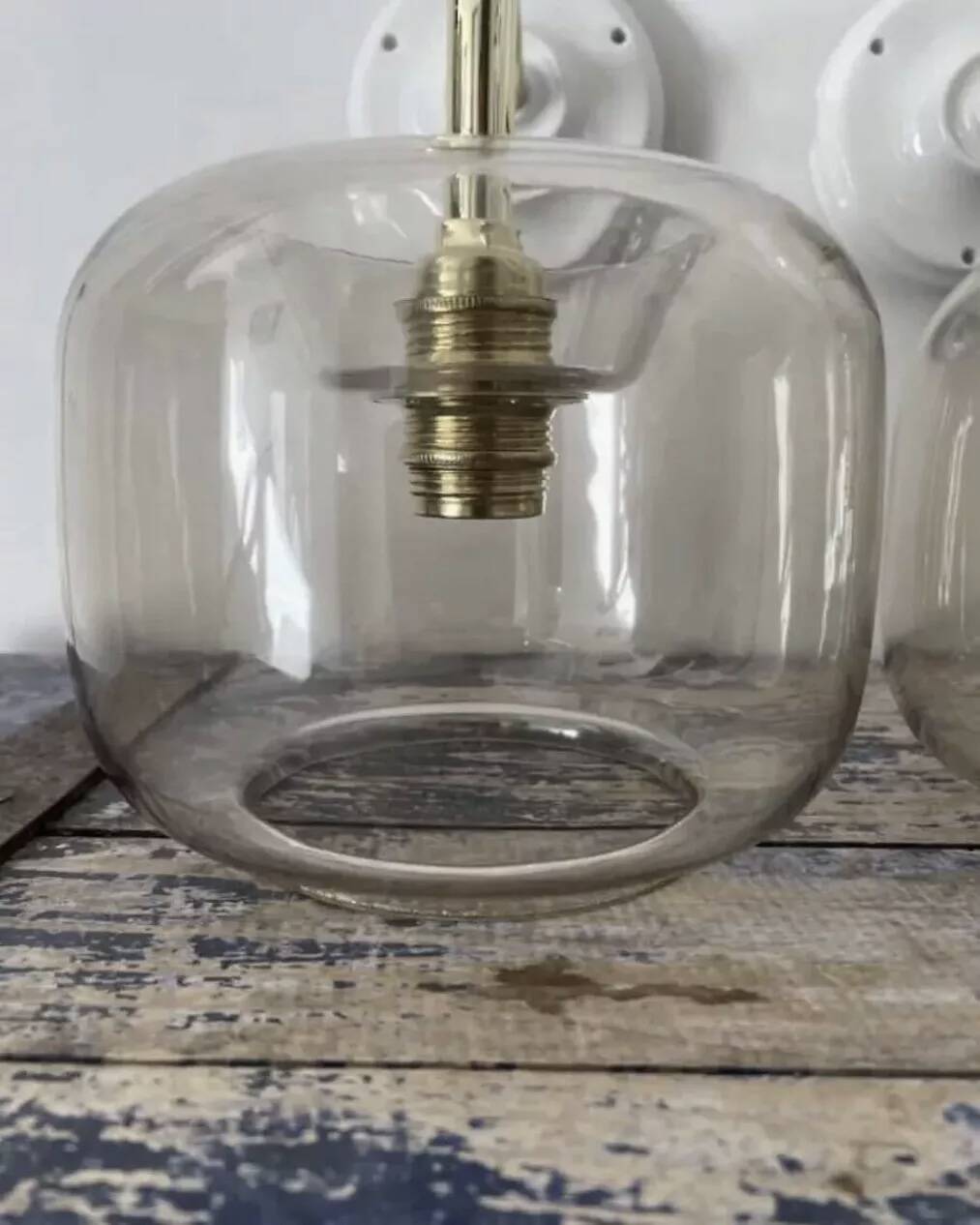 Pair of smoked glass wall sconces