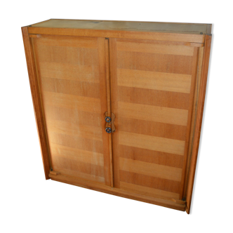 Guillerme & Chambron oak 2-door cabinet, 1970