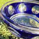cobalt blue glass bowl with round lenses
