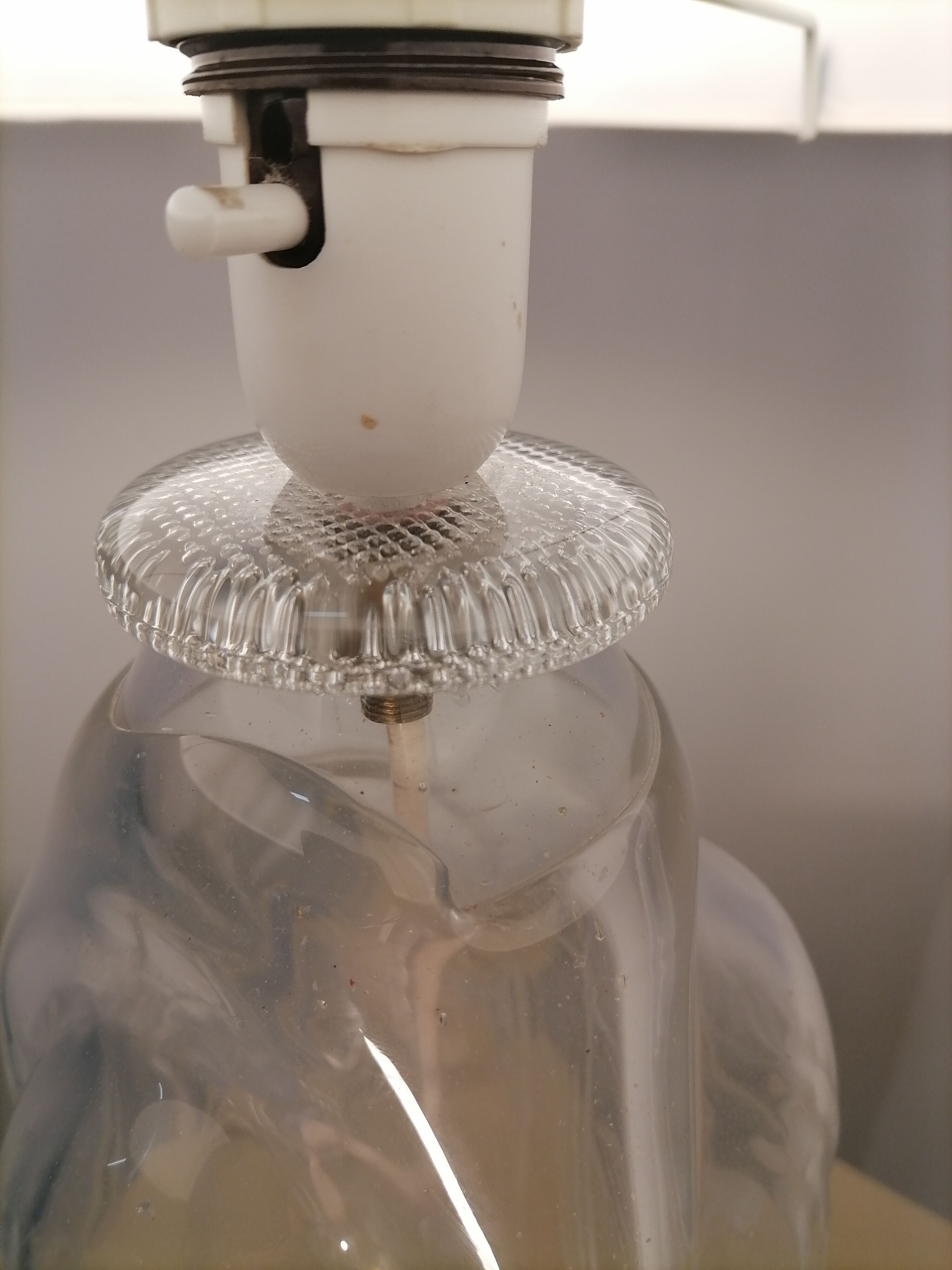 3 face molded glass lamp Sweden 1960