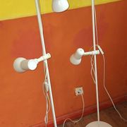Paire de lampes de sol italiennes multi-réglables avec 2 projecteurs, années 1970.