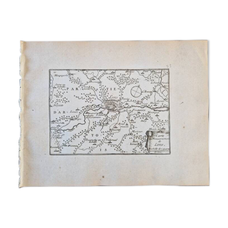 Gravure sur cuivre XVIIème siècle "Carte du gouvernement de Lens", par Pontault de Beaulieu