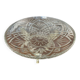 Antique fruit bowl centerpiece molded glass + vintage wrought iron