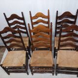 Set of 6 Vintage Wooden Chairs