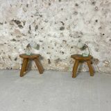 Pair of brutalist bedside tables