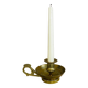 20th century chiseled brass socket candle holder representing Horsemen in armor