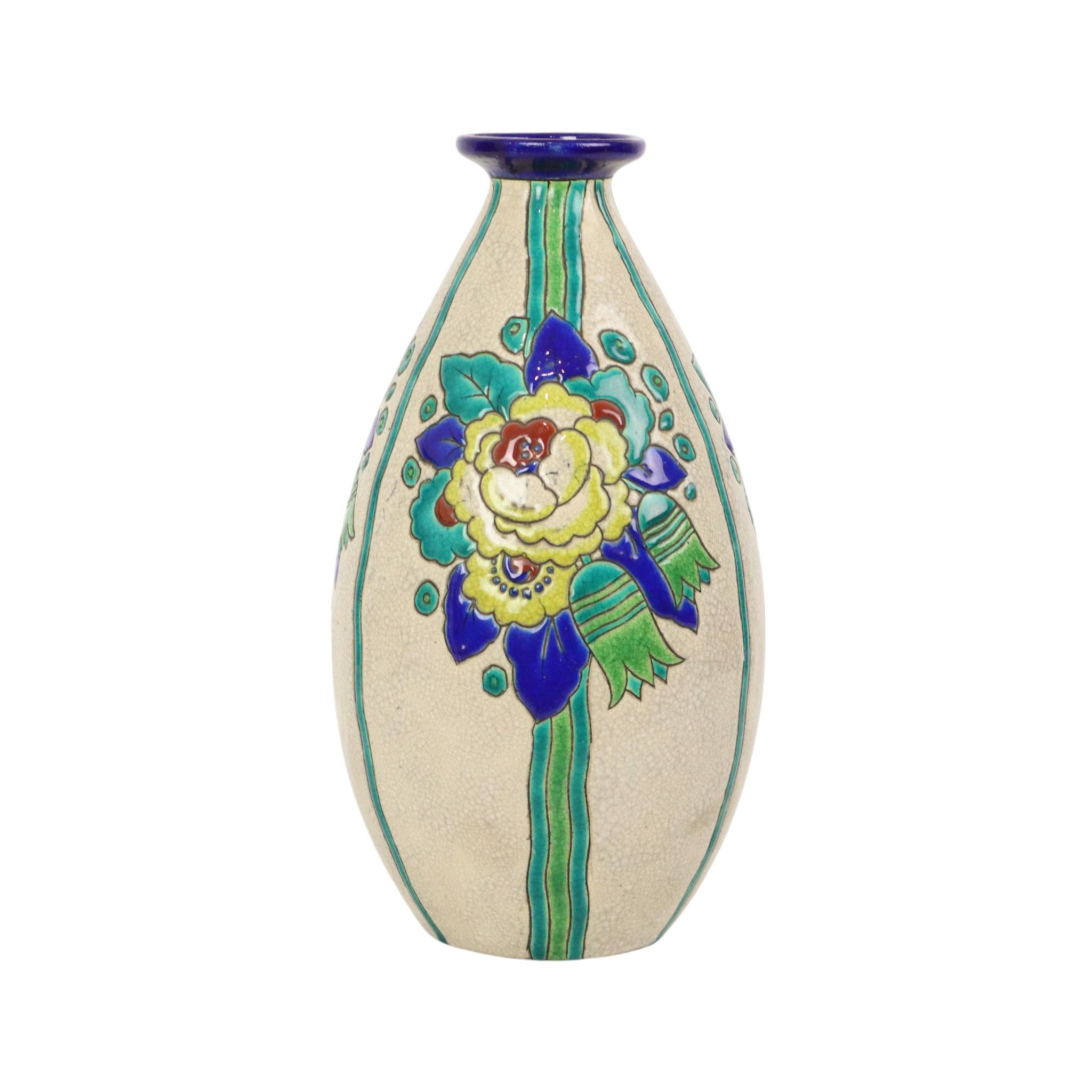 Vase Art Déco Polychrome Charles Catteau Boch Keramis D2366