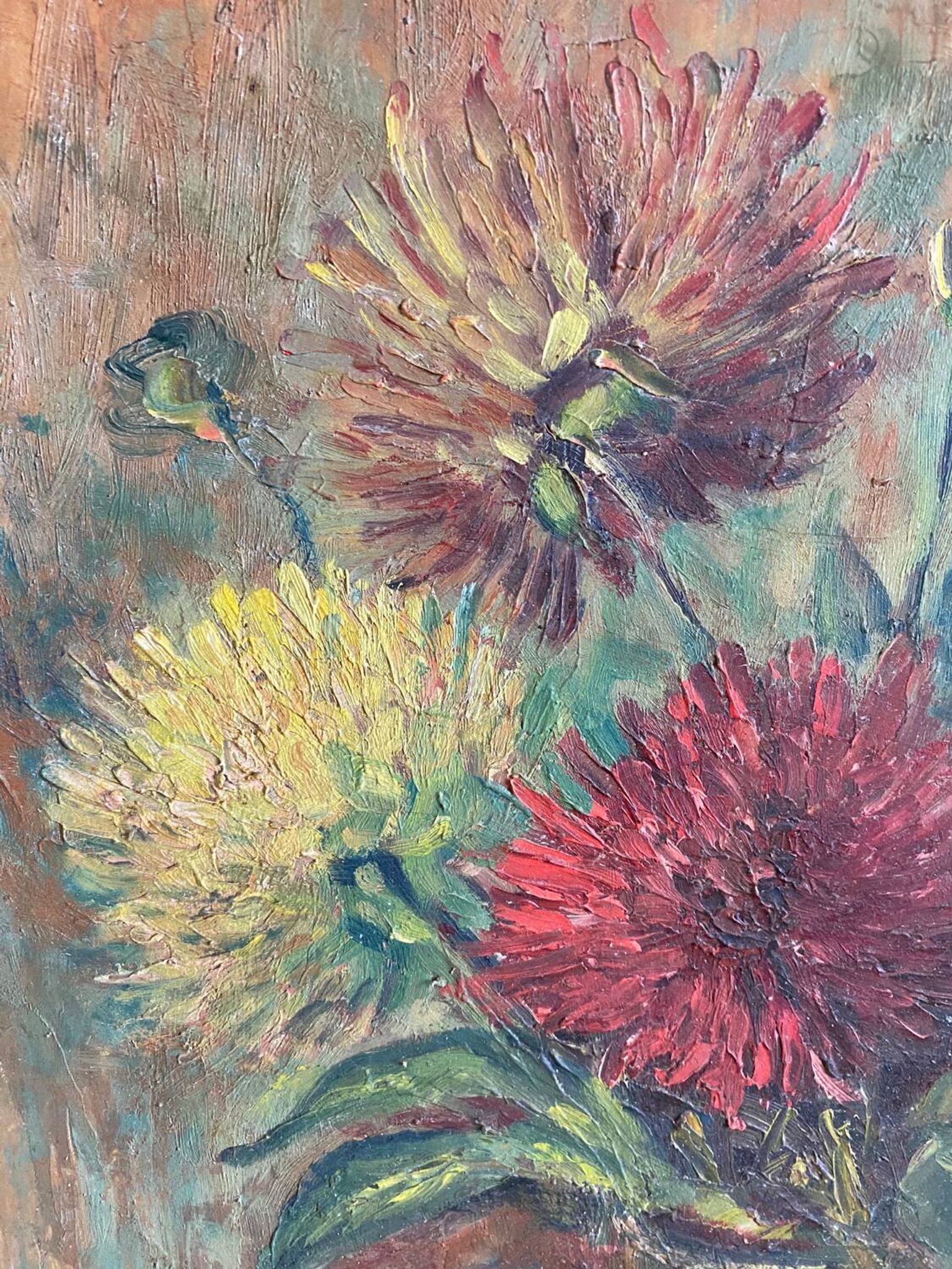 Still life bouquet of dahlias 1960