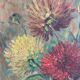 Nature morte bouquet de dahlias 1960