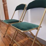 Set of 2 folding velvet chairs